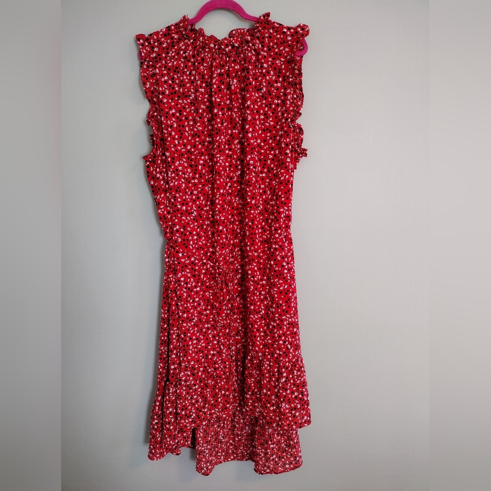 WhoWhatWhere Red High Neck HiLo Dress Size 3X
